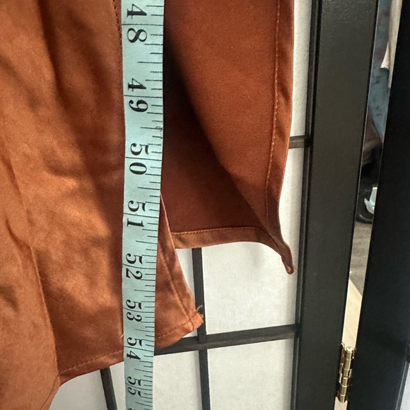 Selfie Leslie Well Versed Pleated Bust Split Midi Dress Chocolate Brown Small - Picture 9 of 10